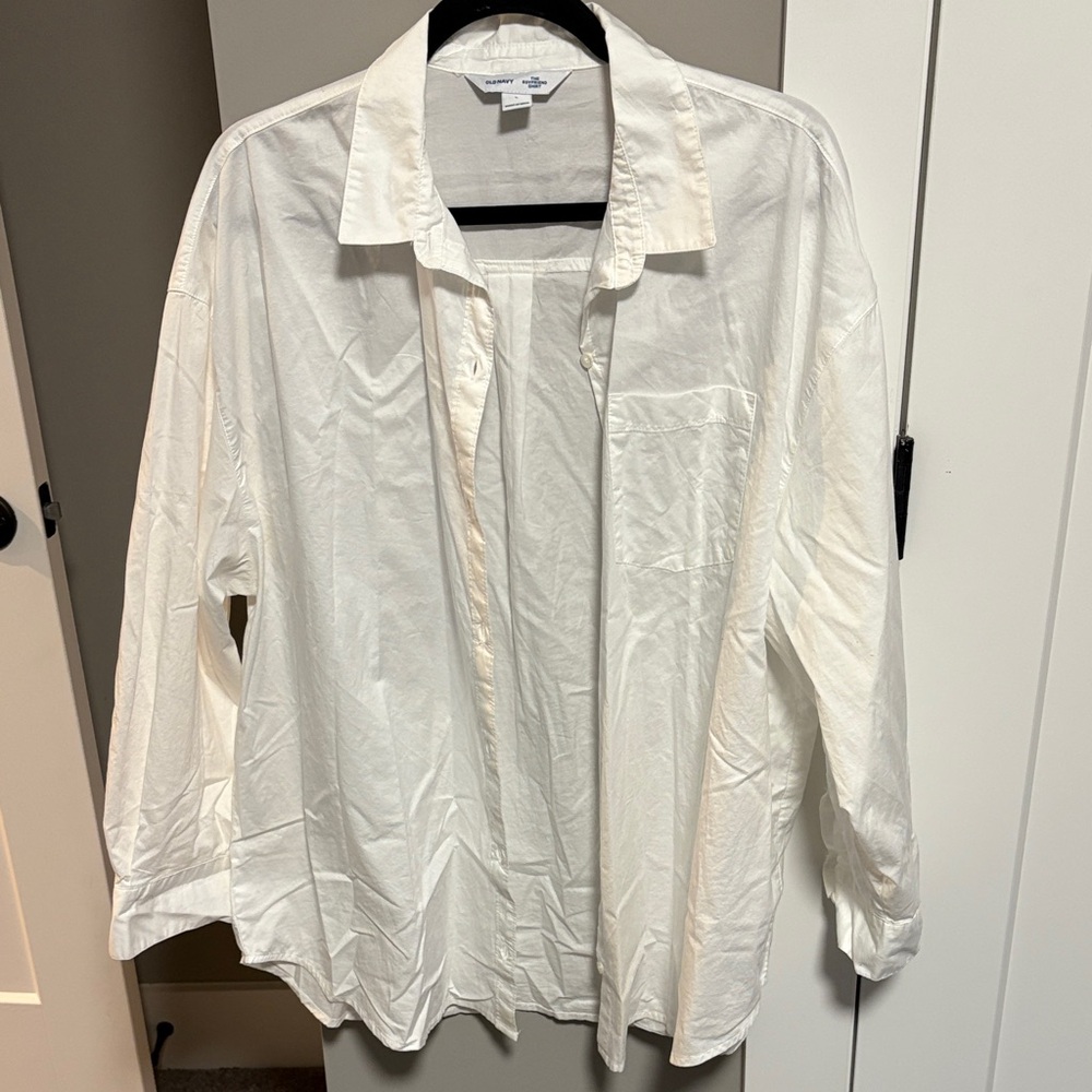 Old Navy Men's Classic White Shirt Jacket